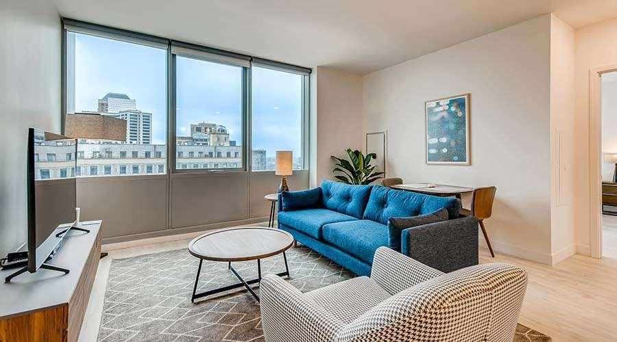 Aparthotel Sentral Michigan Avenue Chicago Camera foto A living room at the Ritz-Carlton