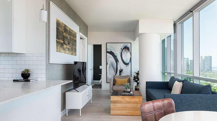 Aparthotel Sentral Michigan Avenue Chicago Camera foto Interior of a typical apartment