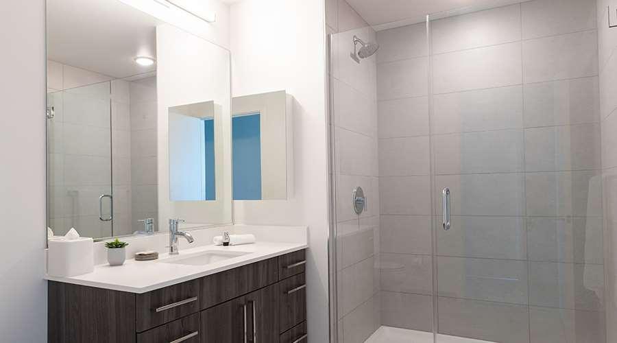 Aparthotel Sentral Michigan Avenue Chicago Esterno foto A shower with a sliding door